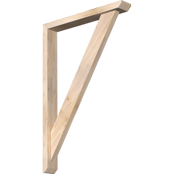 Ekena Millwork Traditional Slat Smooth Bracket w/ Offset Brace, Douglas Fir, 3 1/2"W x 24"D x 36"H BKT0402X24X36TRA06SDF - main